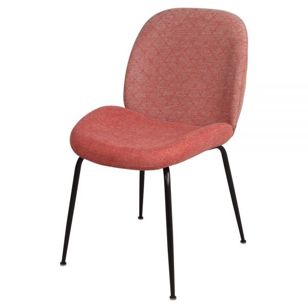 Silla Comedor Tapizada Coral con Respaldo de Rejilla LARA - Desvan Vintage