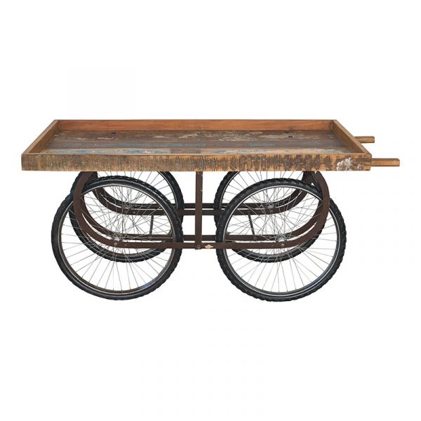 mesa carro ruedas bicicleta estilo industrial TITO