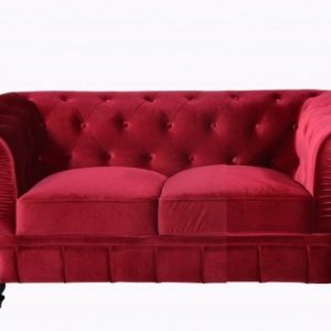sofa chester terciopelo rojo