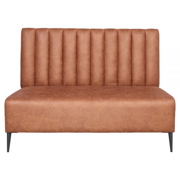 sofa tapizado marron con patas negras