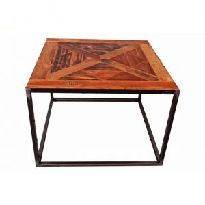 mesa de centro con tapa de madera