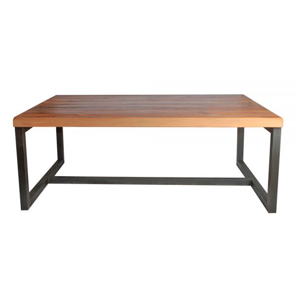 mesa comedor madera y hierro