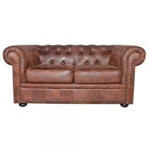 sofa chester 2 plazas marron