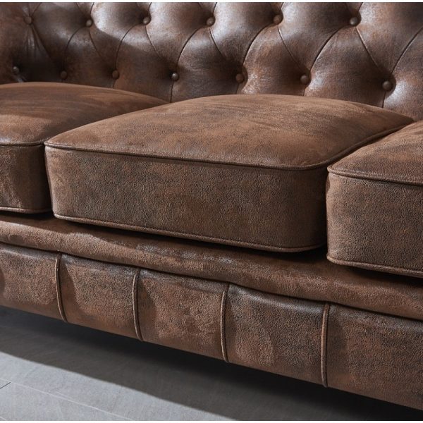 sofa chester 3 plazas marron