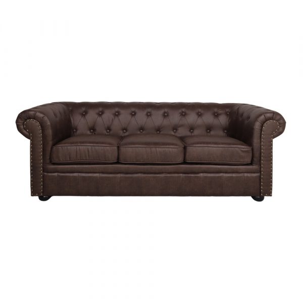 sofa chester 3 plazas marron BRONX