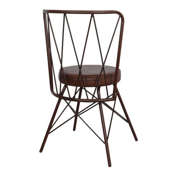 silla metalica negra tipo bistro tapizada PARIS