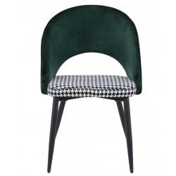 silla tapizada con asiento estampado