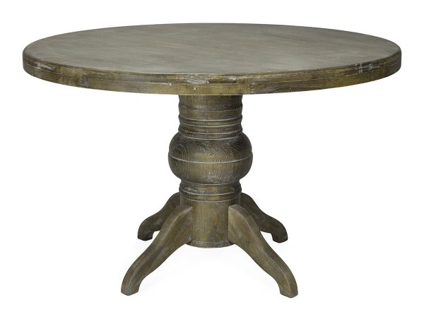 mesa redonda madera con patina