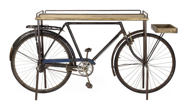estantería tipo bici madera y metal estilo industrial