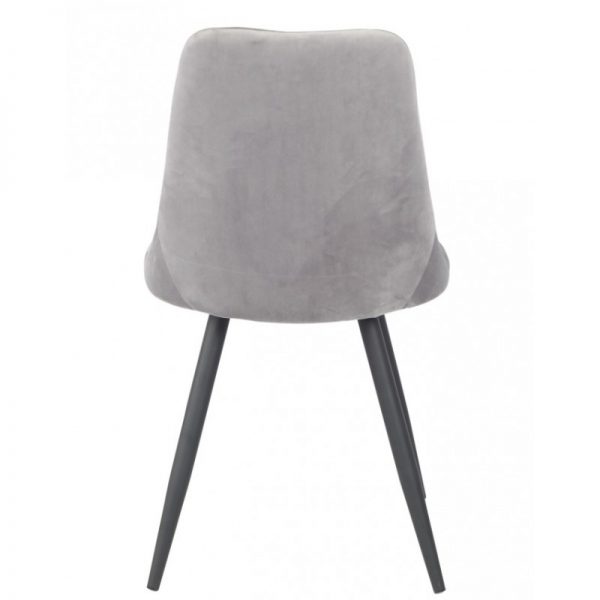 silla salon tapizada gris patas negras