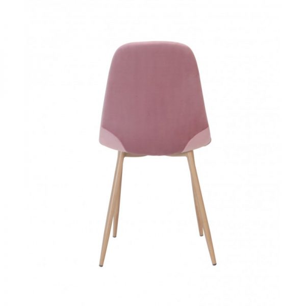 silla asiento tapizado terciopelo rosa
