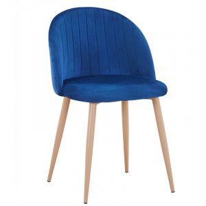 silla terciopelo azul añil