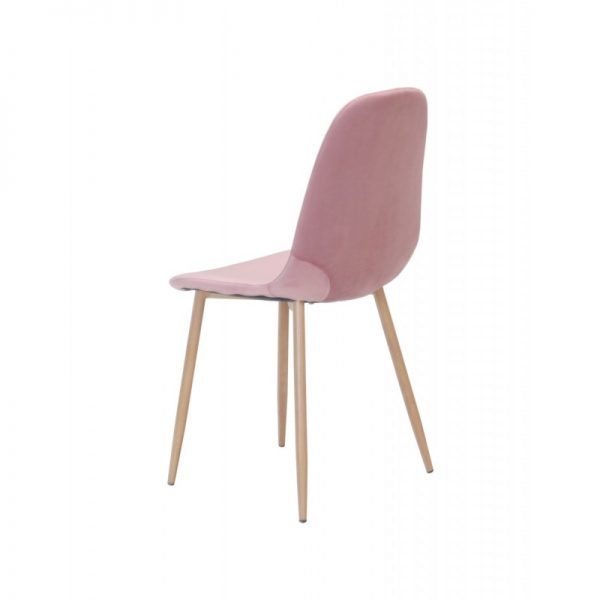 silla tapizada color rosa patas madera