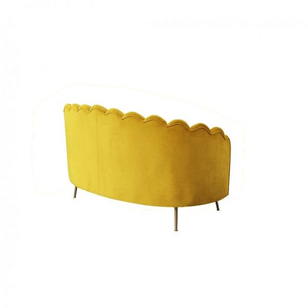 sofá tapizado terciopelo amarillo