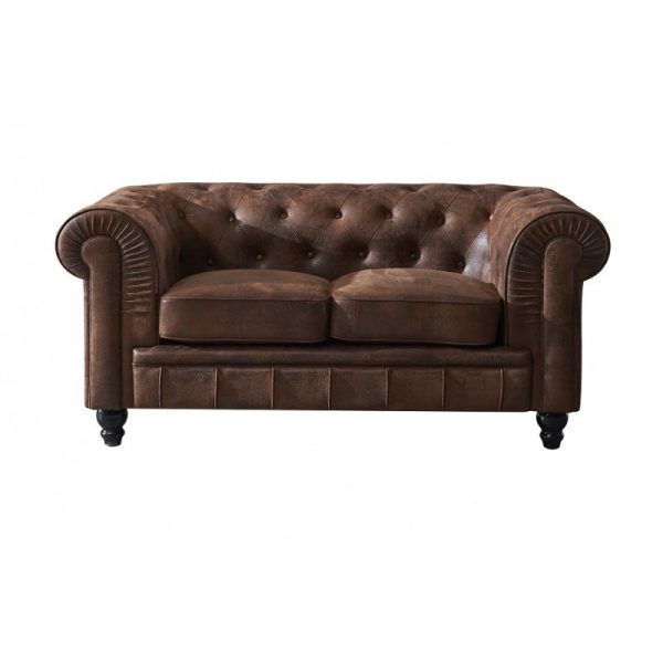 sofá chester 2 plazas color marrón viejo