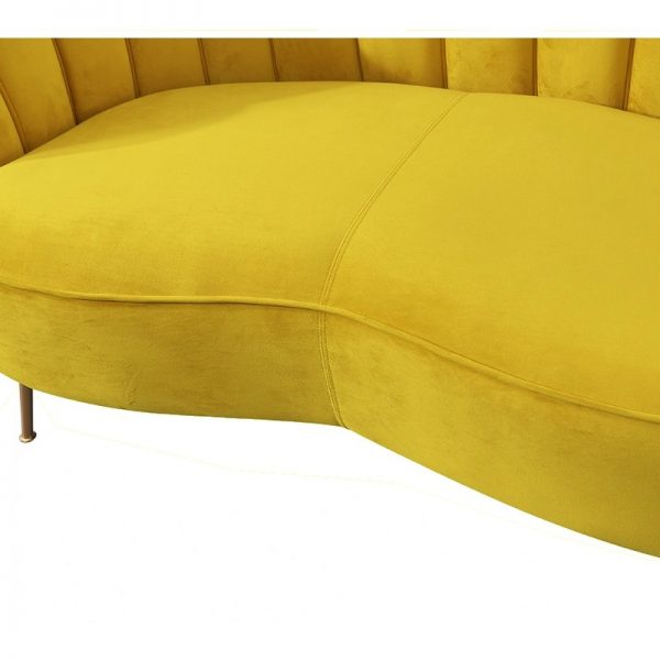 sofá terciopelo amarillo mostaza