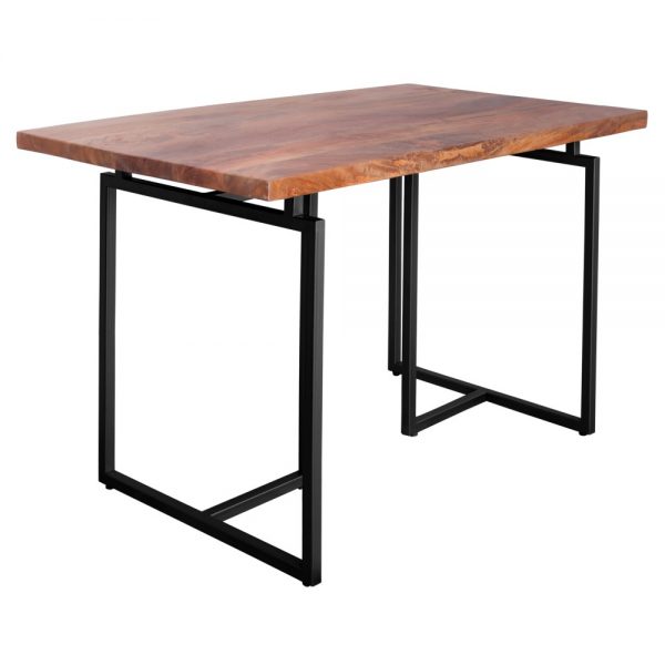 mesa escritorio madera y metal negro