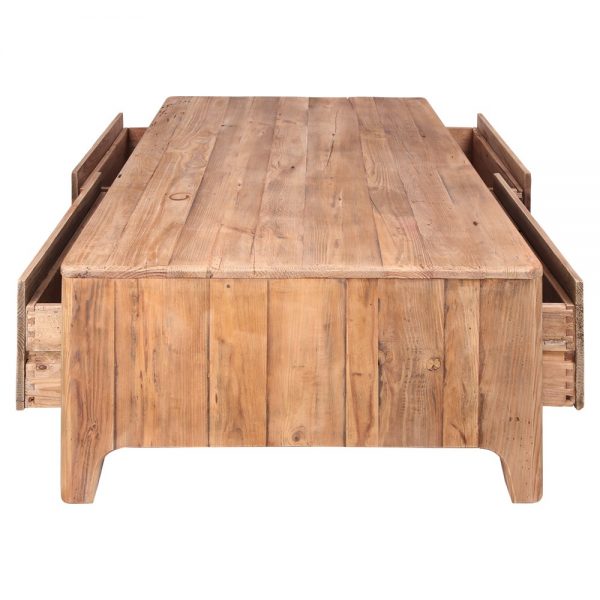 mesa centro madera con cuatro cajones