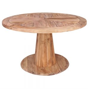 mesa redonda comedor madera natural