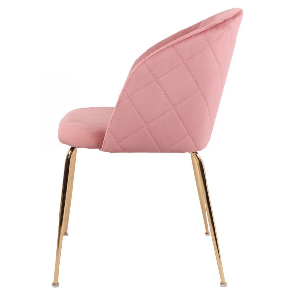silla comedor rosa patas metal
