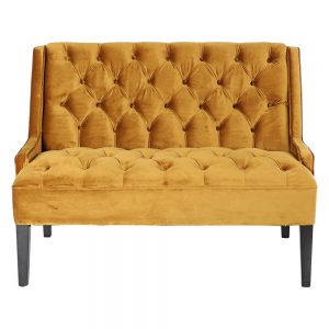 sofá tapizado terciopelo amarillo mostaza