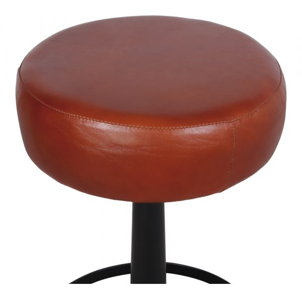 taburete diseño estilo industrial asiento cuero CANGAS