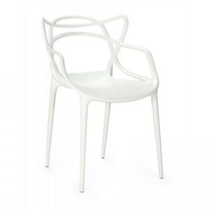 silla blanca plastico apilable exterior