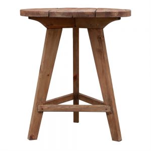 mesa bar madera rustica con tres patas