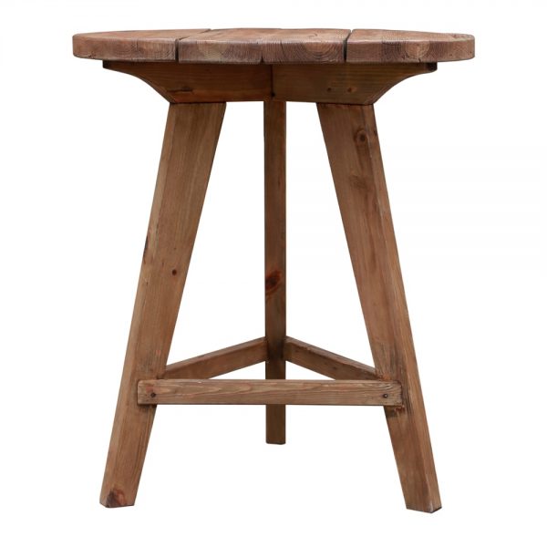 mesa bar madera rustica con tres patas