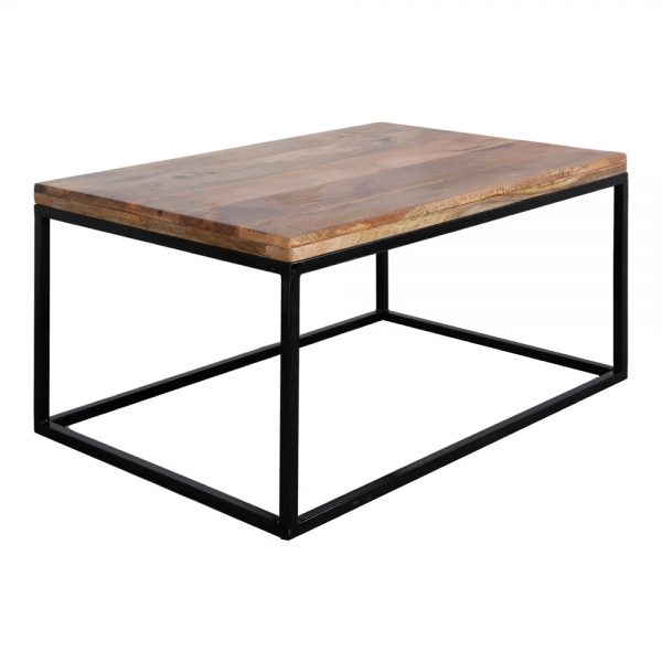 mesa centro industrial tapa madera maciza