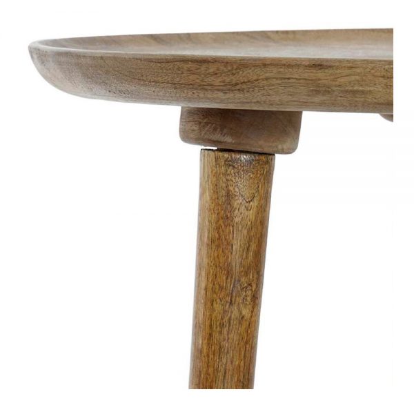mesa centro redonda con patas de madera