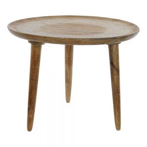 mesa centro redonda madera con tres patas madera