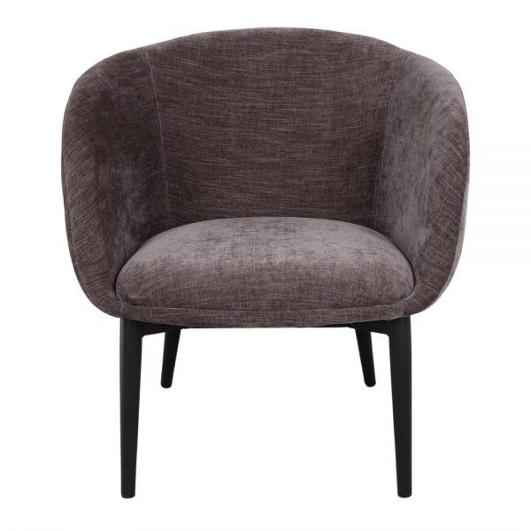 sillón tapizado gris oscuro patas negras