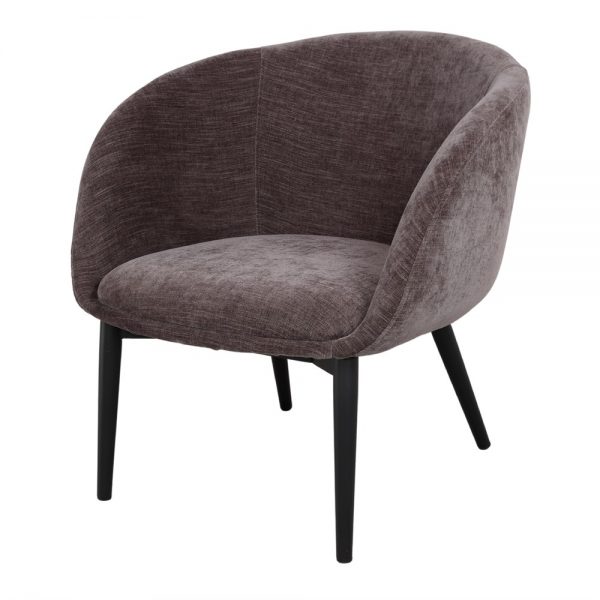 sillón tapizado tela gris con patas negras