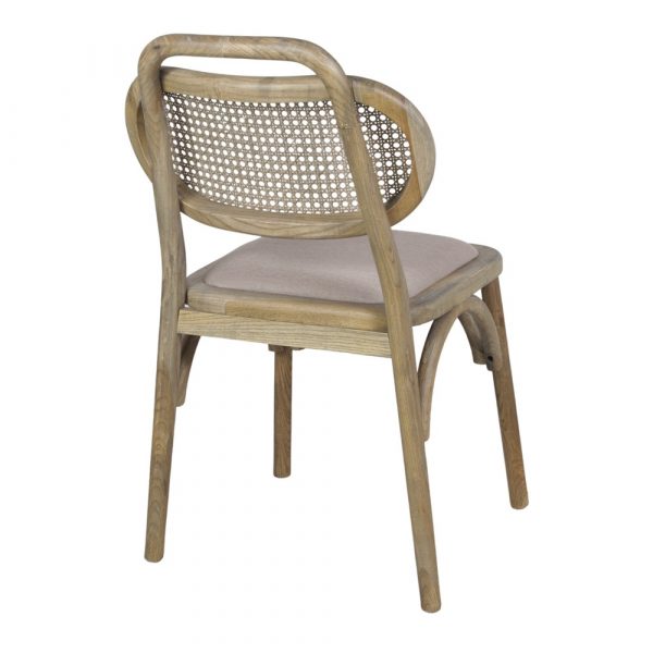 silla comedor madera tapizada natural
