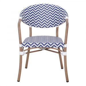 Silla Exterior Parisina Azul Apilable