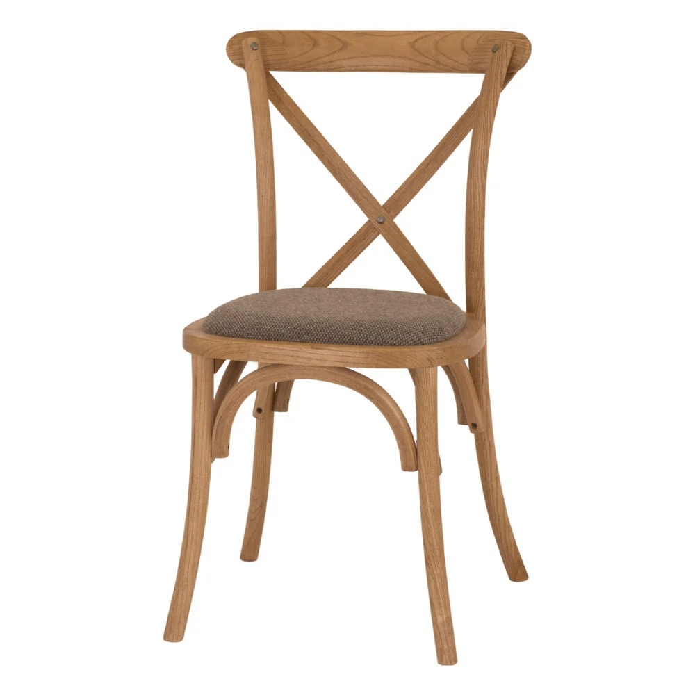 Silla de madera para comedor con asiento tapizado